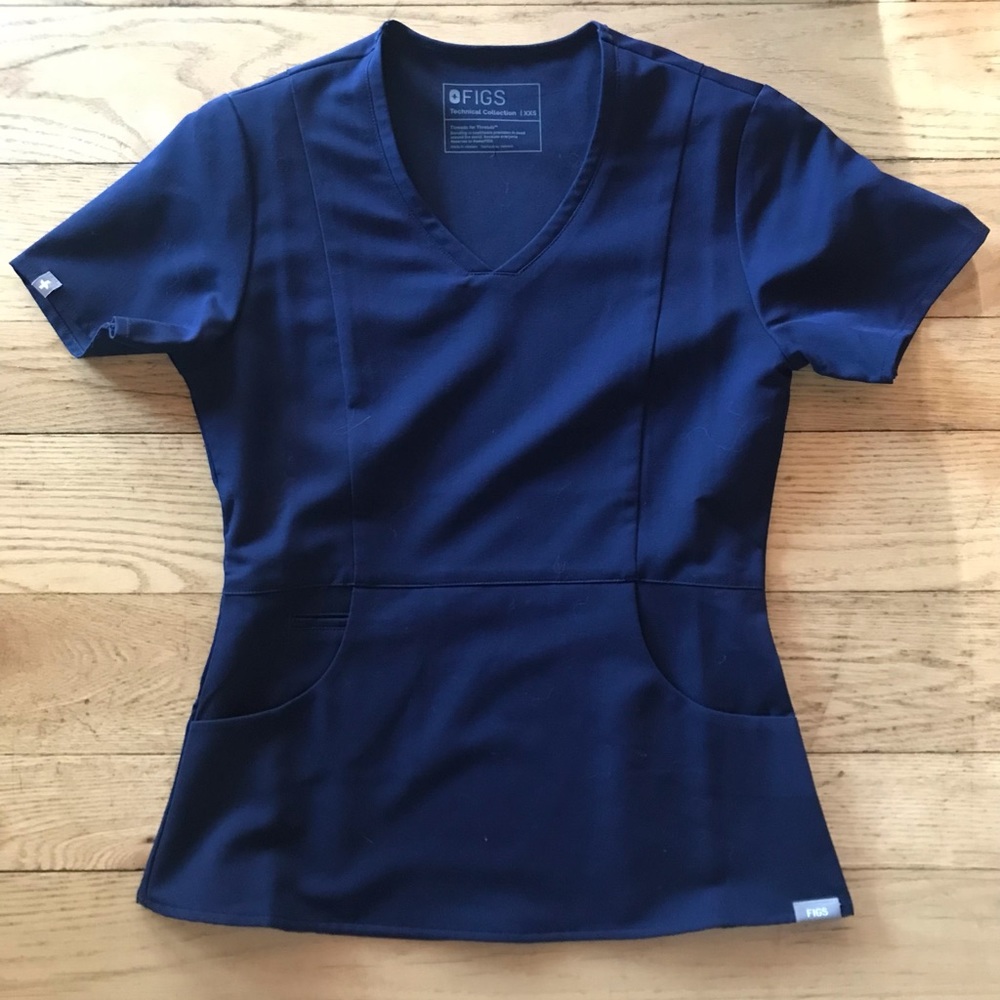 Figs Xxs navy aburi scrub top